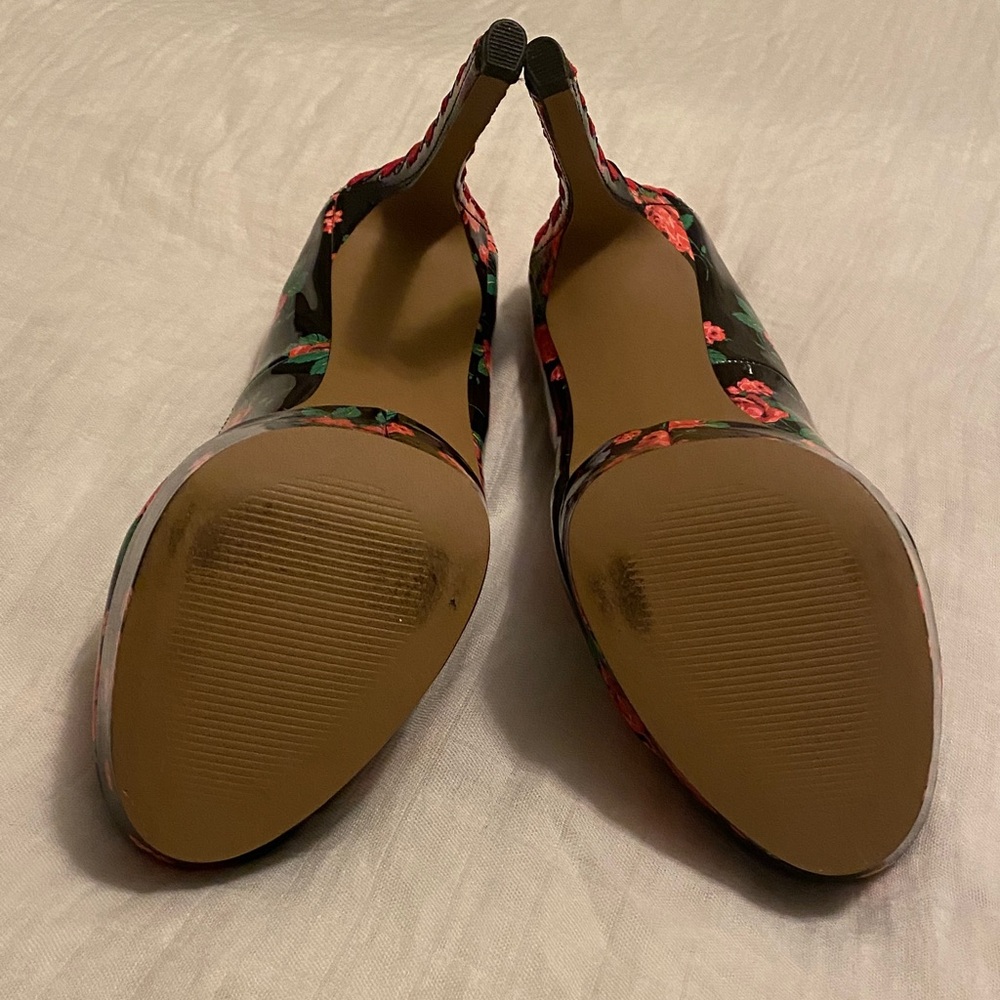 Betsey Johnson Floral Platform Heels Lace-Up Stiletto Size 7.5 Rockabilly Pin-Up - Picture 7 of 14